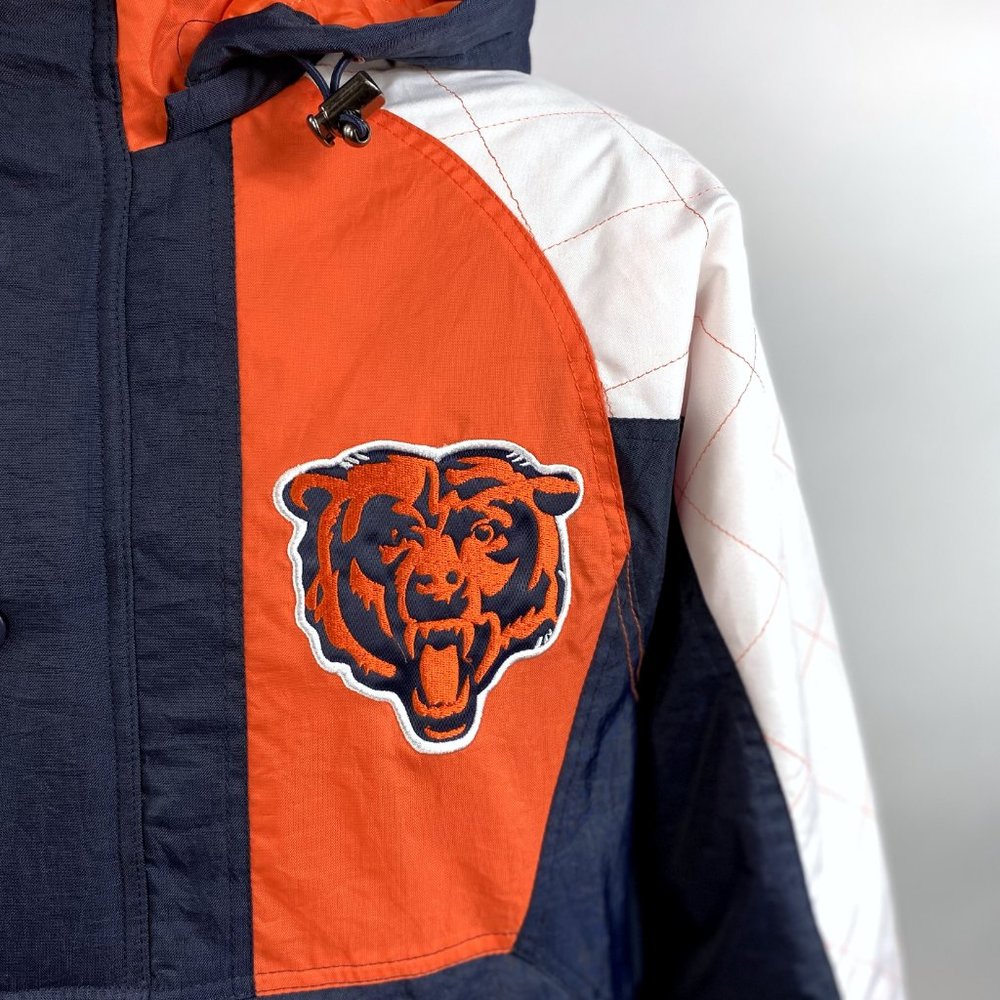 CHICAGO BEARS STARTER NFL Half Zip Hooded Jacket M L XL - Picture 10 of 10